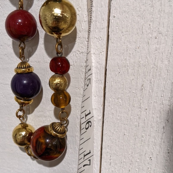 Vintage Chunky Metallic And Gold Tone Large Bead/Bobble 17” Necklace - Picture 7 of 9